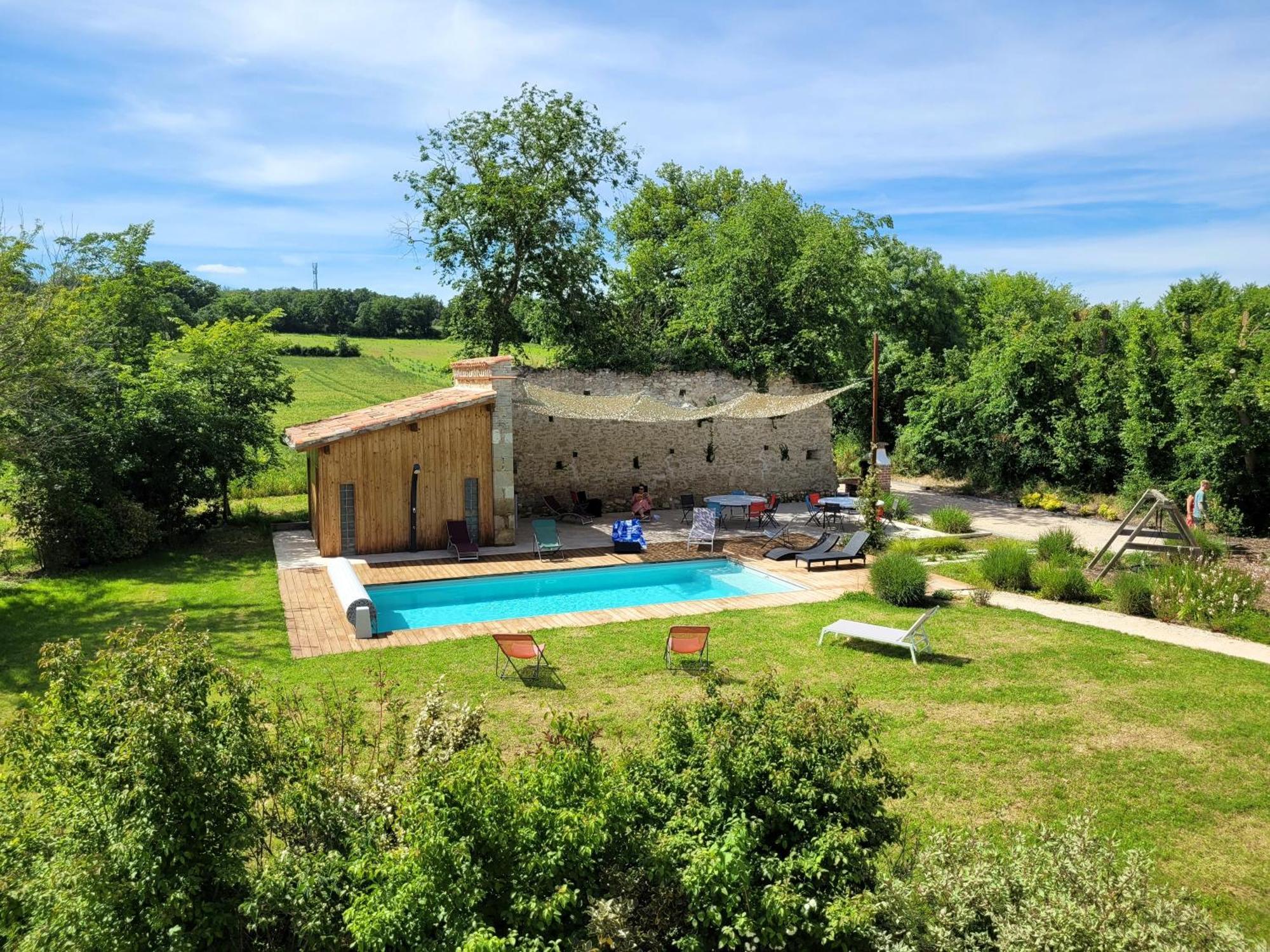 Gite Campagne Famille 15 Pers Piscine Chauffee Jeux Enfants Petanque Saint-Sauvy Dış mekan fotoğraf
